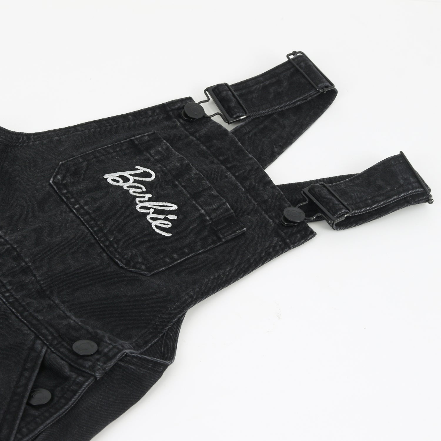 Jardinera Niña Denim Negro Logo Barbie - Jardineras Chile | The Brands Club cl