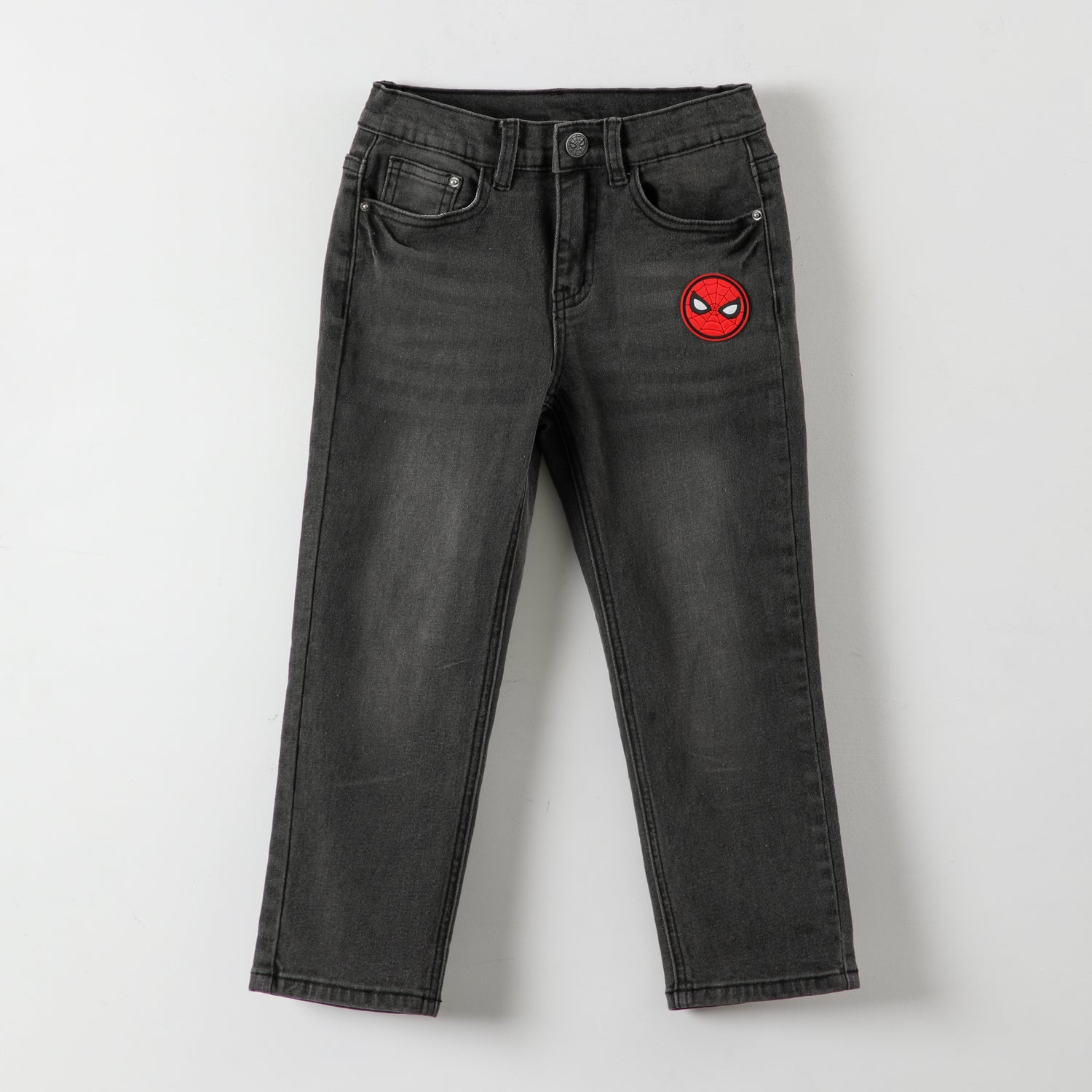 Jeans Niño Spiderman Logo Negro Marvel