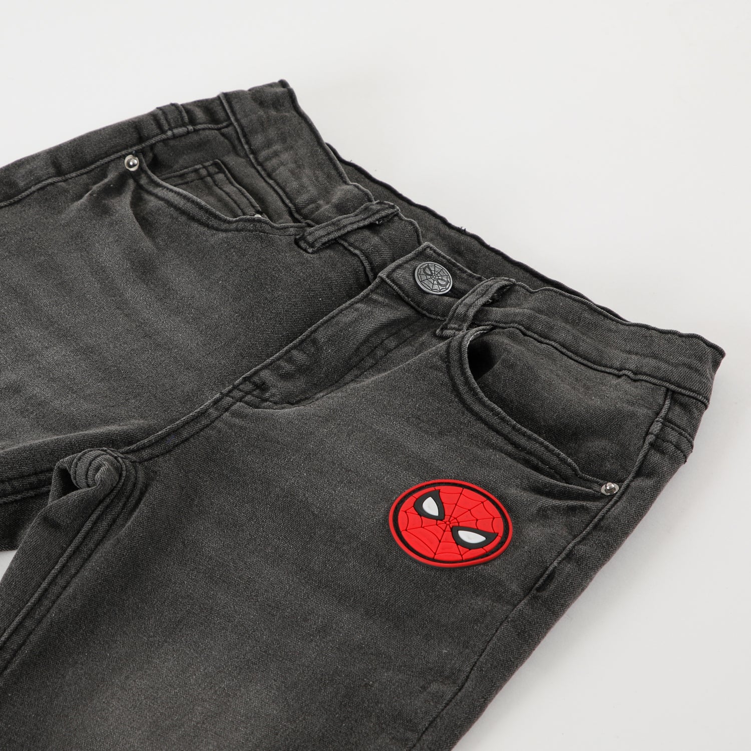 Jeans Niño Spiderman Logo Negro Marvel