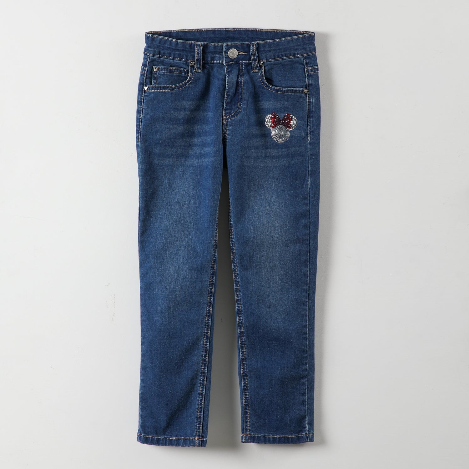 Jeans Niña Minnie Logo Azul Disney