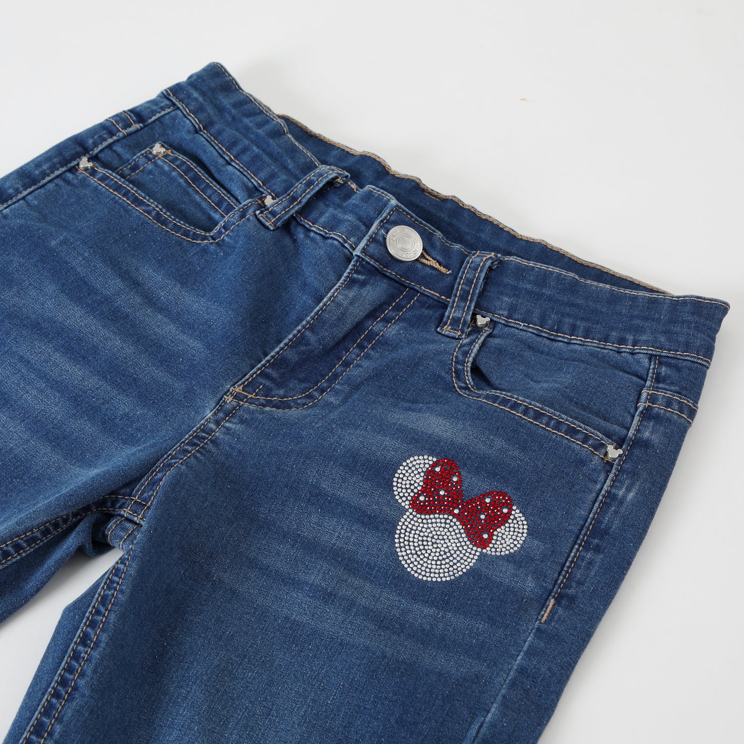 Jeans Niña Minnie Logo Azul Disney