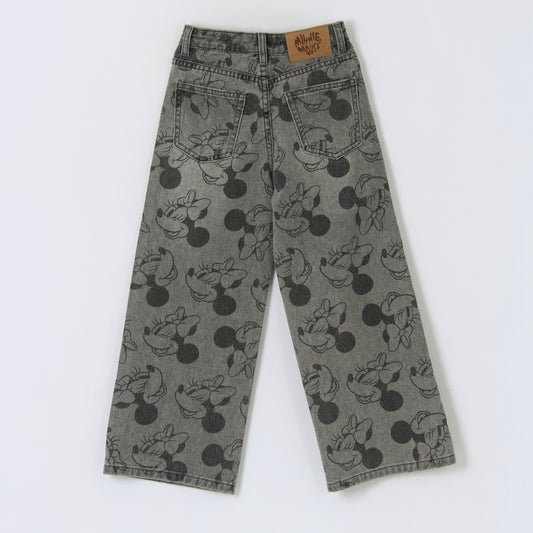 Jeans Niña Palazzo Full Print Minnie Gris Disney - Jeans Chile | The Brands Club cl