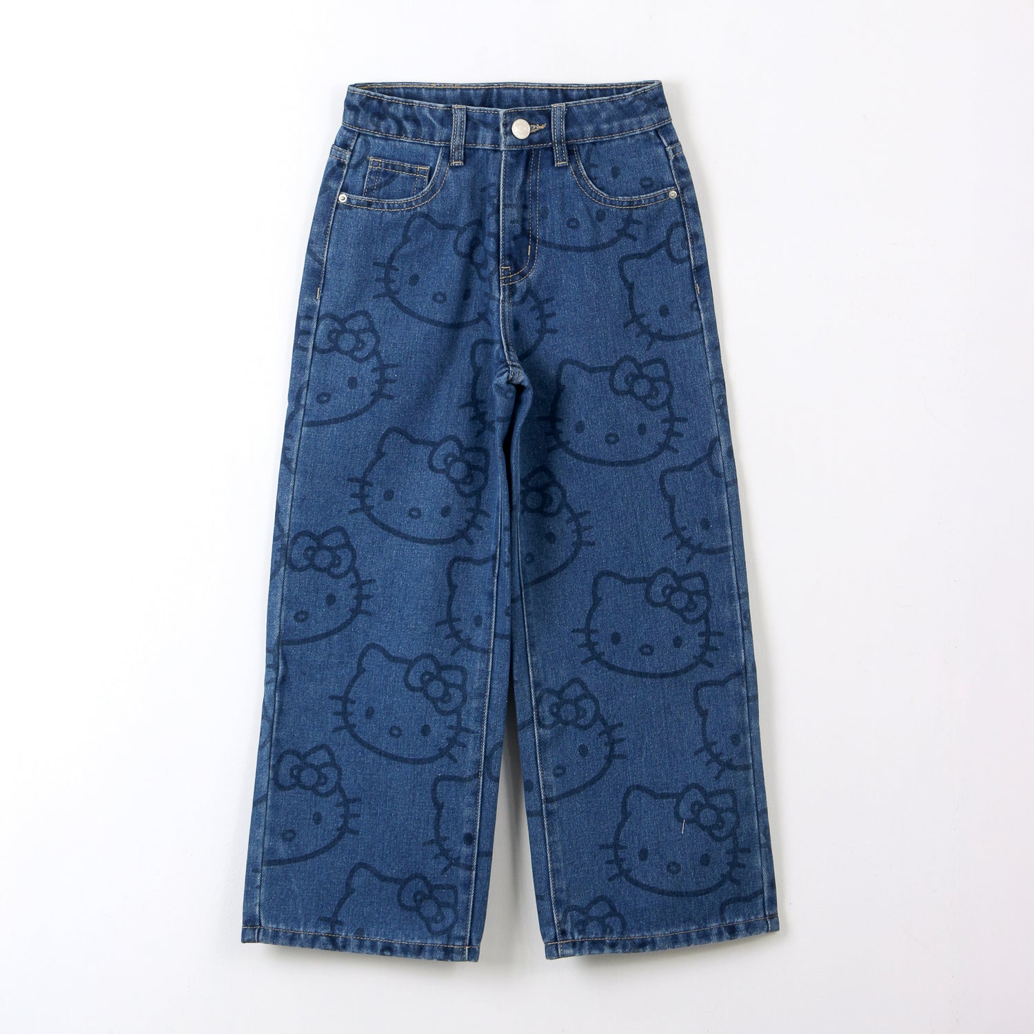 Jeans Niña Caras Azul Hello Kitty