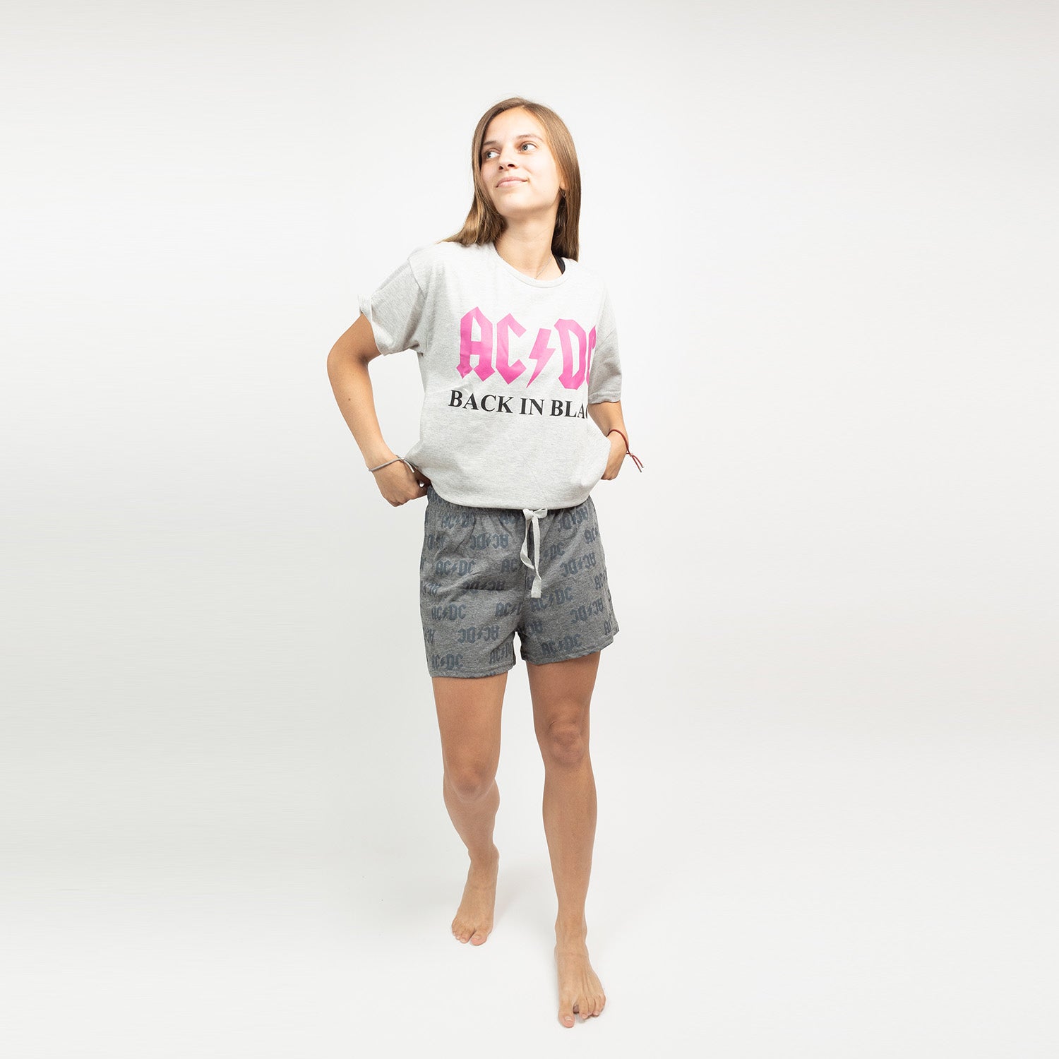 Pijama Mujer Print Gris AC/DC