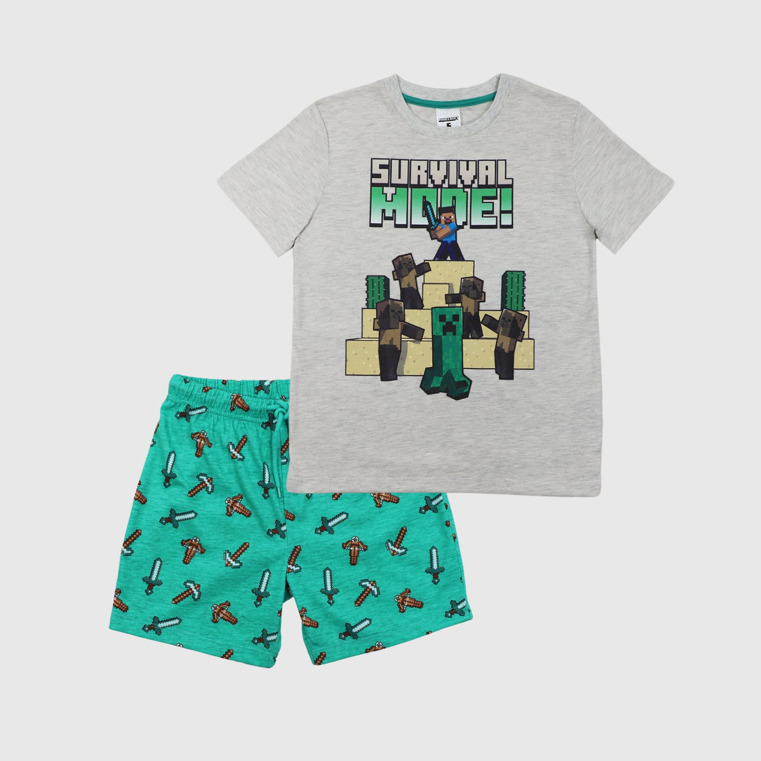 Pijama Niño SURVIVAL Gris Minecraft