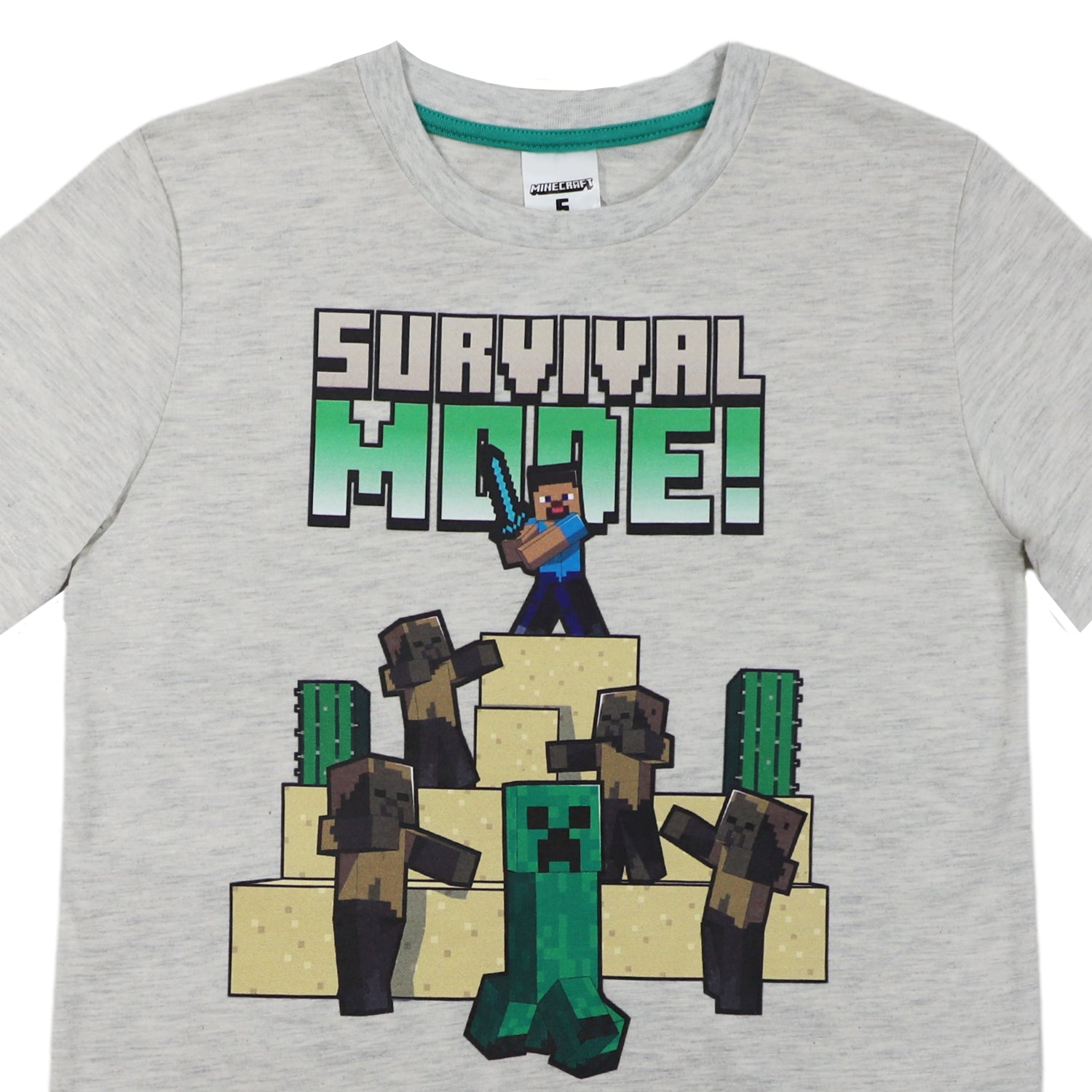 Pijama Niño SURVIVAL Gris Minecraft