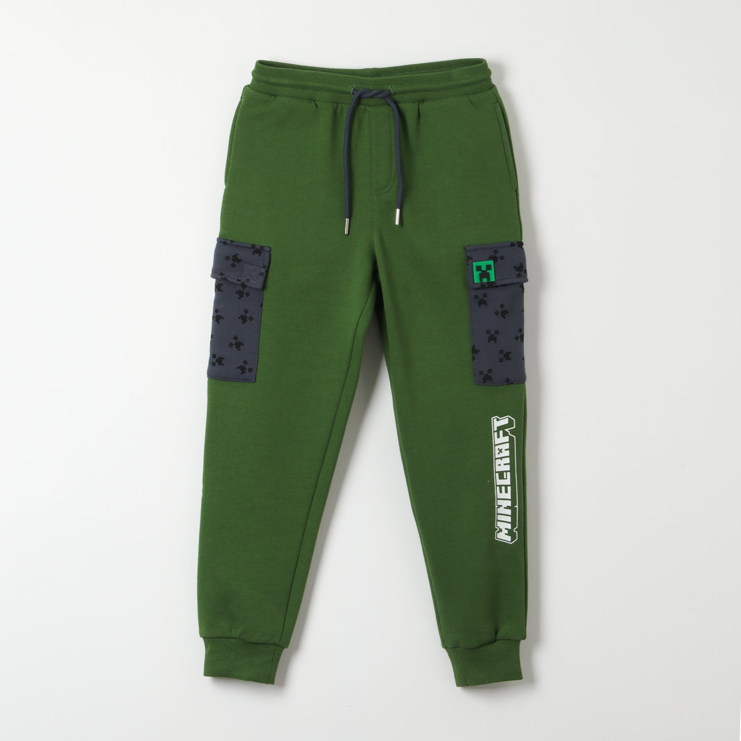 Pantalon De Buzo Niño Bolsillos Verde Minecraft