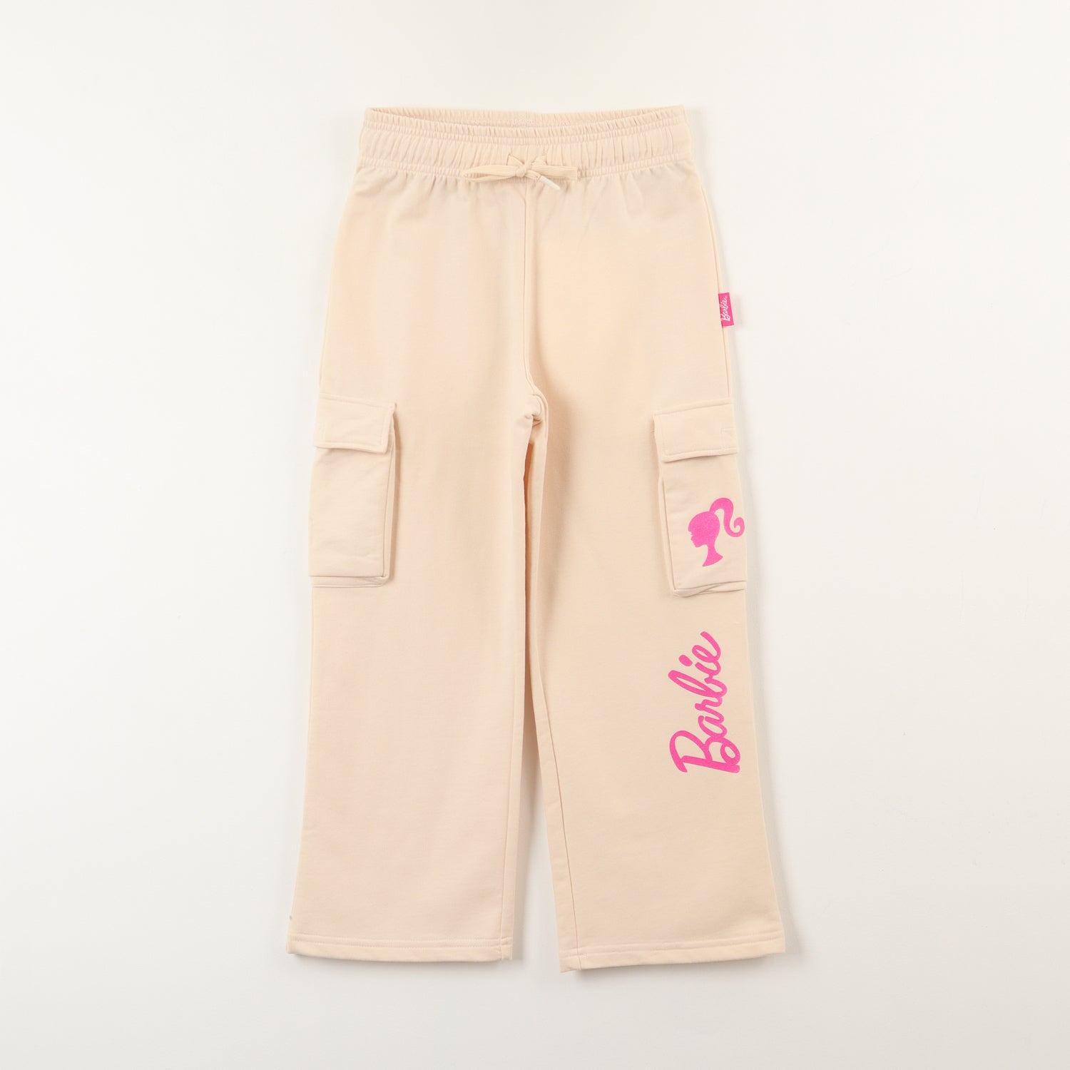 Pantalon Cargo De Buzo Niña Logo Beige Barbie