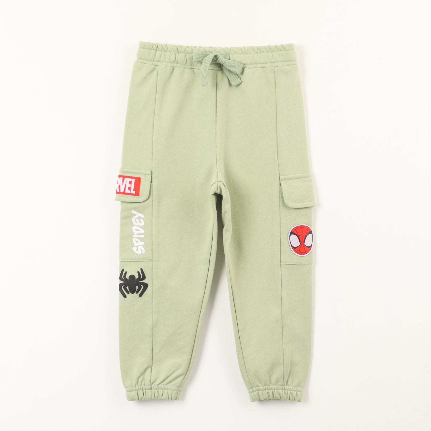 Pantalon Cargo De Buzo Niño Spidey Bolsillos Verde Marvel
