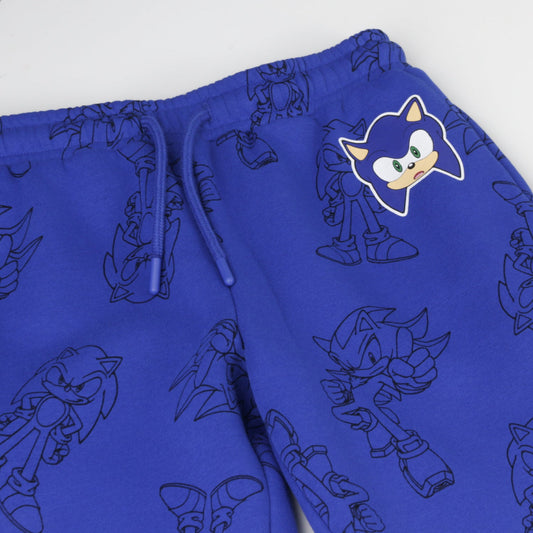 Pantalón de Buzo Niño Full Print Azul Shadow & Sonic - Pantalones Chile | The Brands Club cl