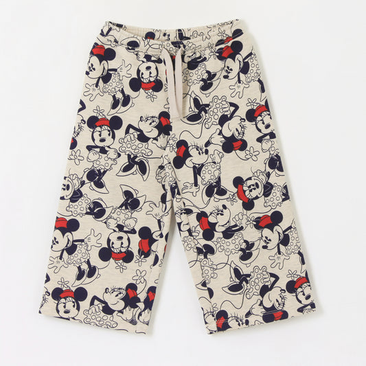 Pantalón de Buzo Niña Palazzo Full Print Minnie Beige Disney - Pantalones Chile | The Brands Club cl