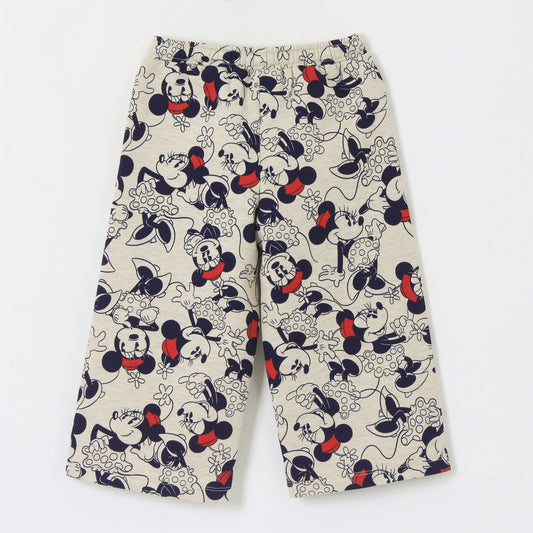 Pantalón de Buzo Niña Palazzo Full Print Minnie Beige Disney - Pantalones Chile | The Brands Club cl