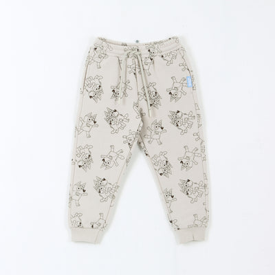 Pantalón de Buzo Niño Full Print Lineal Beige Bluey