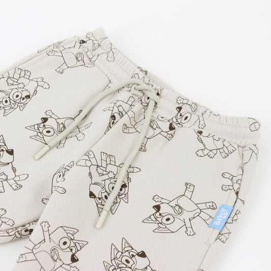 Pantalón de Buzo Niño Full Print Lineal Beige Bluey - Pantalones Chile | The Brands Club cl