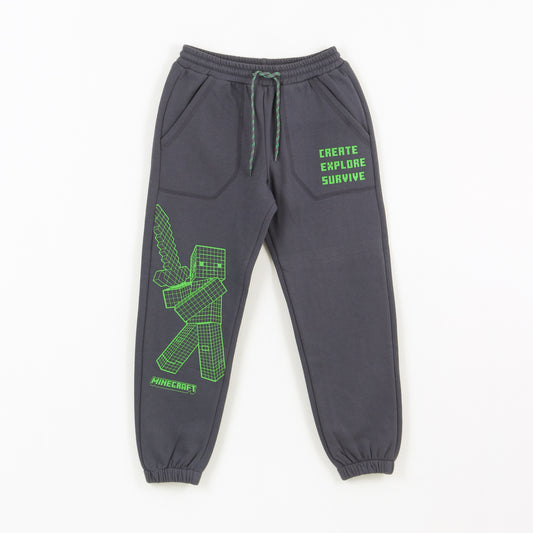 Pantalón de Buzo Niño Create Explore Survive Gris Minecraft - Pantalones Chile | The Brands Club cl