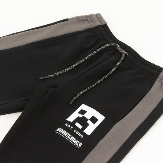 Pantalón de Buzo Niño Banda Lateral Negro Minecraft - Pantalones Chile | The Brands Club cl