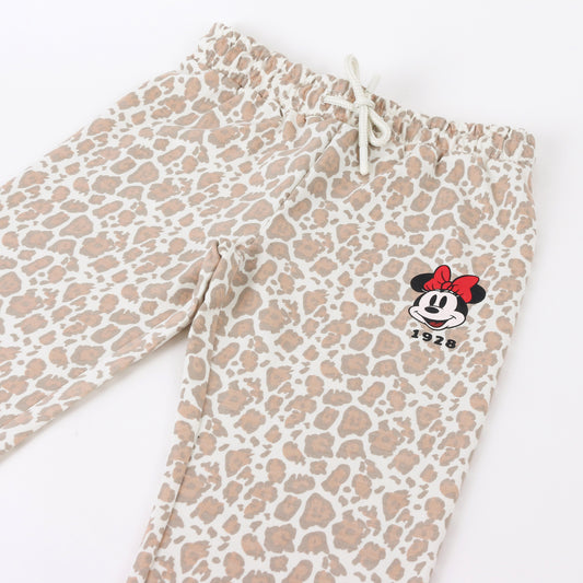 Pantalón de Buzo Niña Minnie Disney Animal Print Beige - Pantalones Chile | The Brands Club cl