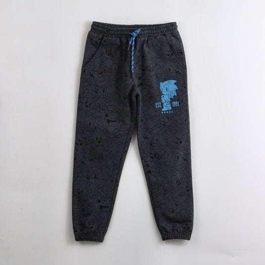 Pantalón de Buzo Niño Full Print Negro Sonic - Pantalones Chile | The Brands Club cl