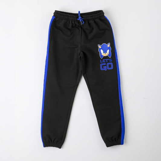 Pantalón de Buzo Niño Estampado Negro Sonic - Pantalones Chile | The Brands Club cl