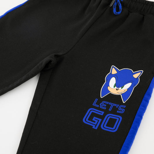 Pantalón de Buzo Niño Estampado Negro Sonic - Pantalones Chile | The Brands Club cl