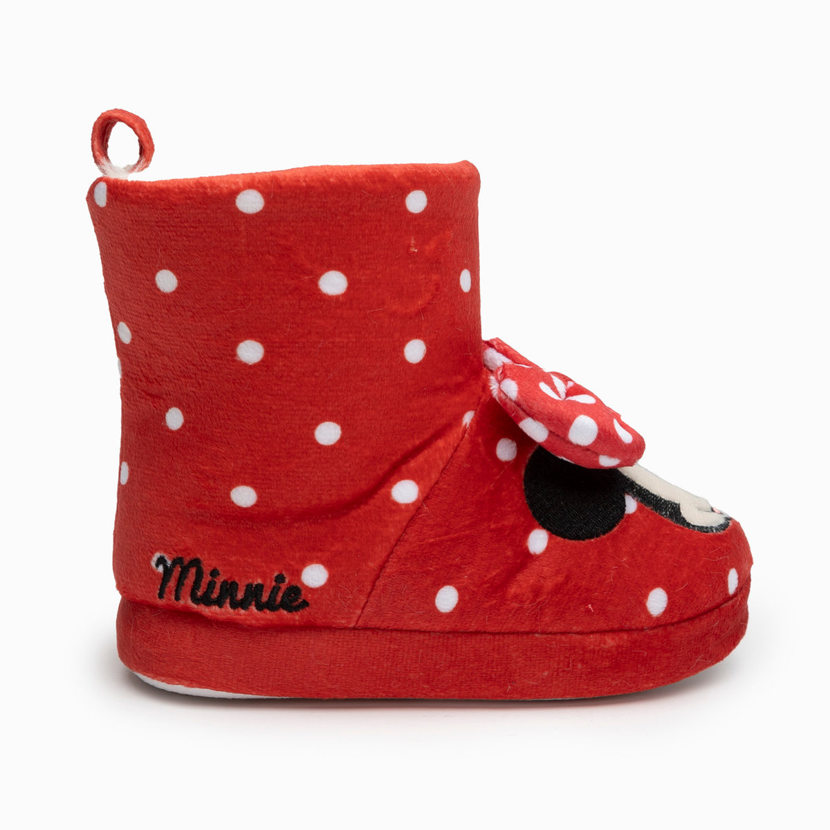 Pantufla Bota Niña Puntos Minnie Rojo Disney