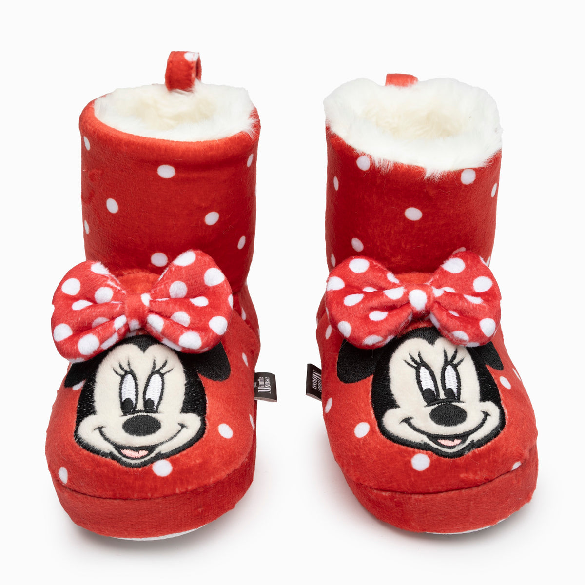 Pantufla Bota Niña Puntos Minnie Rojo Disney