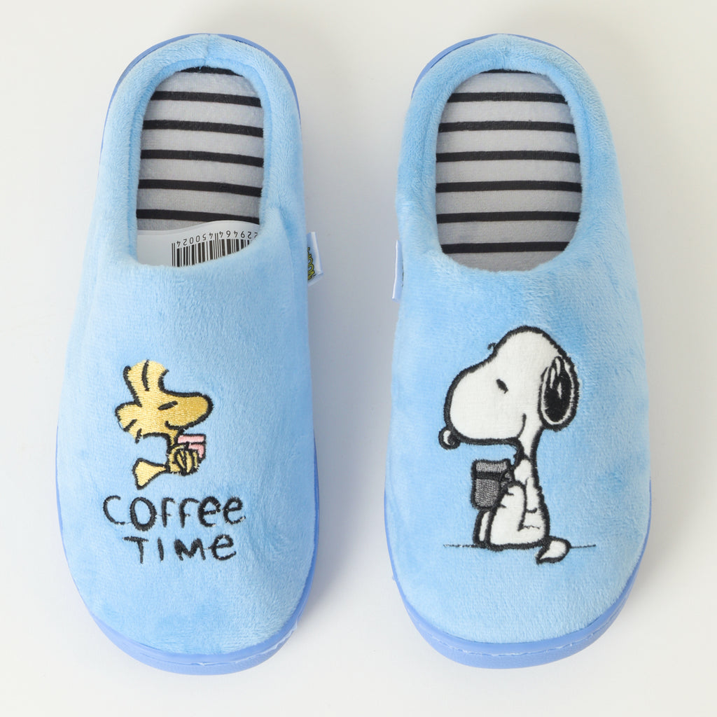 Pantufla Mujer Coffee Time Azul Snoopy