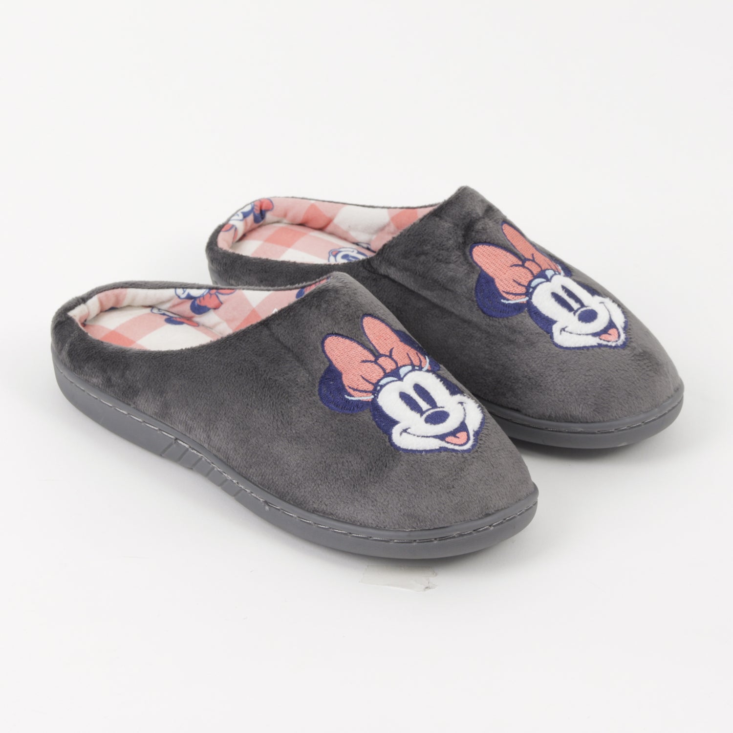 Pantufla Mujer Gris Oscuro Cara Feliz Minnie Disney