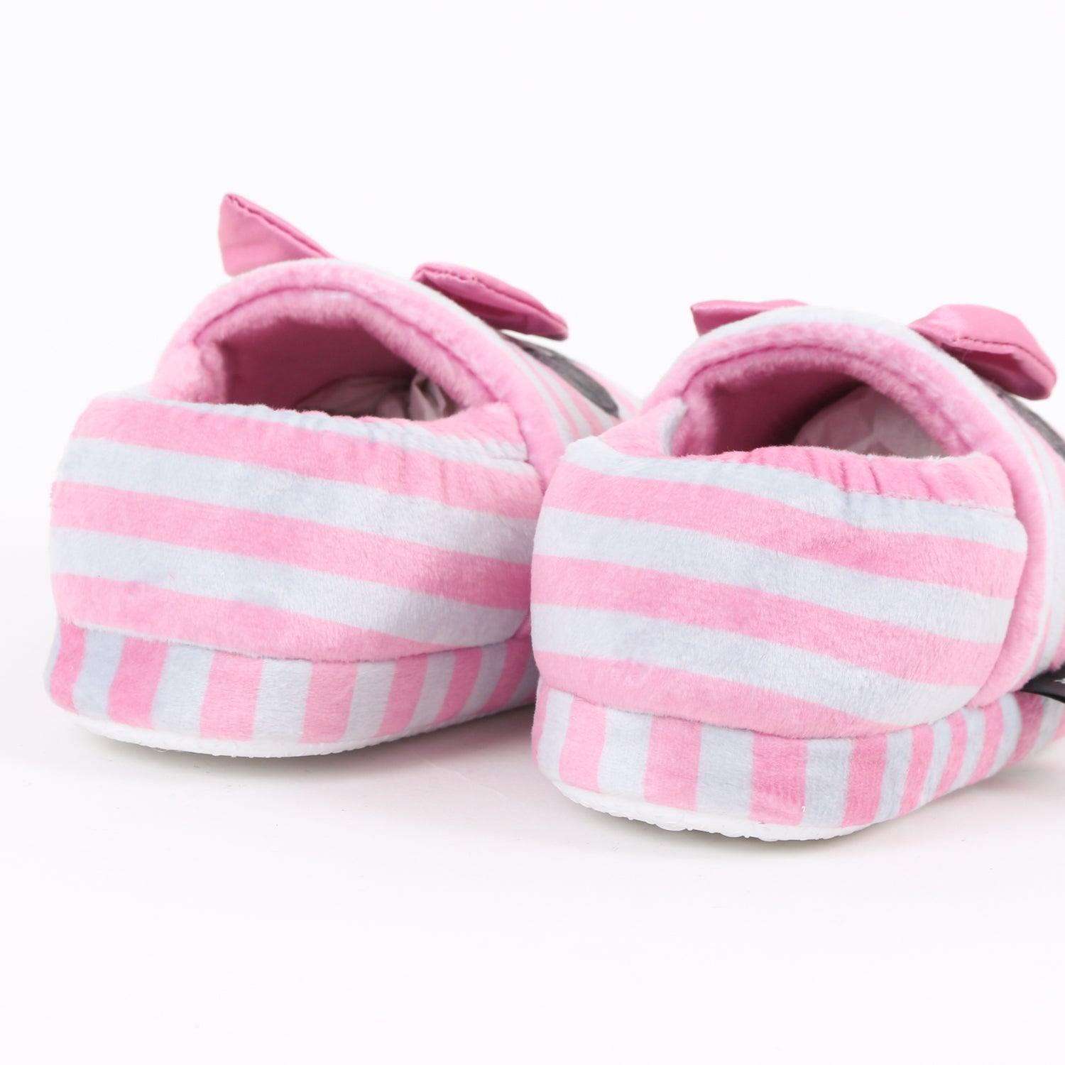 Pantufla Niña Rayas Minnie Mouse Moño Rosado Disney - Pantuflas Chile | The Brands Club cl