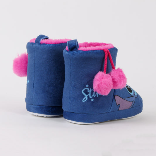 Pantufla Bota Niña Invernal Pompón Lilo & Stitch Azul Disney - Pantuflas Chile | The Brands Club cl