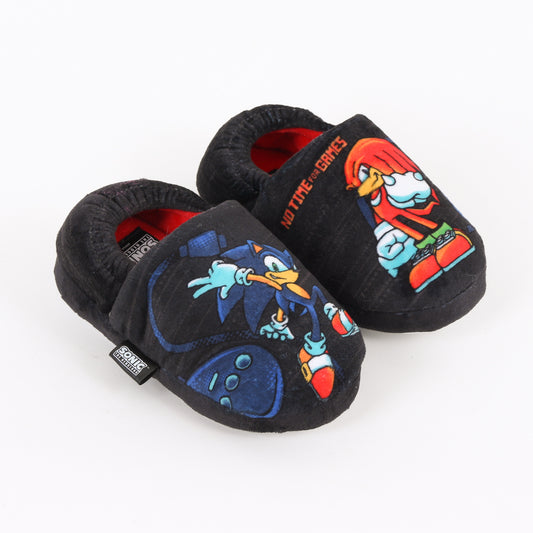 Pantufla Niño No Time For Games Nuckles & Sonic Negro Sonic - Pantuflas Chile | The Brands Club cl