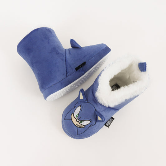 Pantufla Bota Niño Invernal Orejas Azul Sonic - Pantuflas Chile | The Brands Club cl
