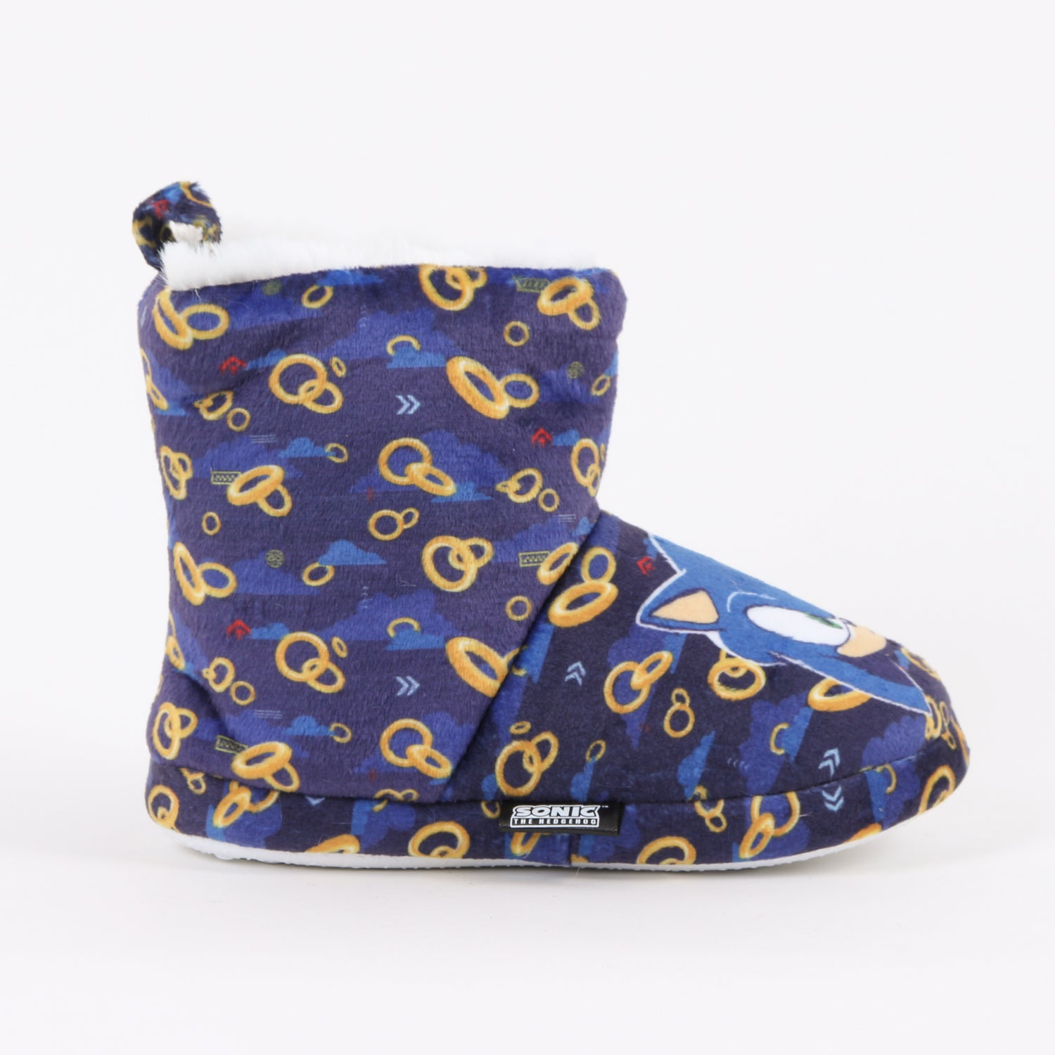 Pantufla Bota Niño Invernal Full Print Rings Azul Sonic - Pantuflas Chile | The Brands Club cl