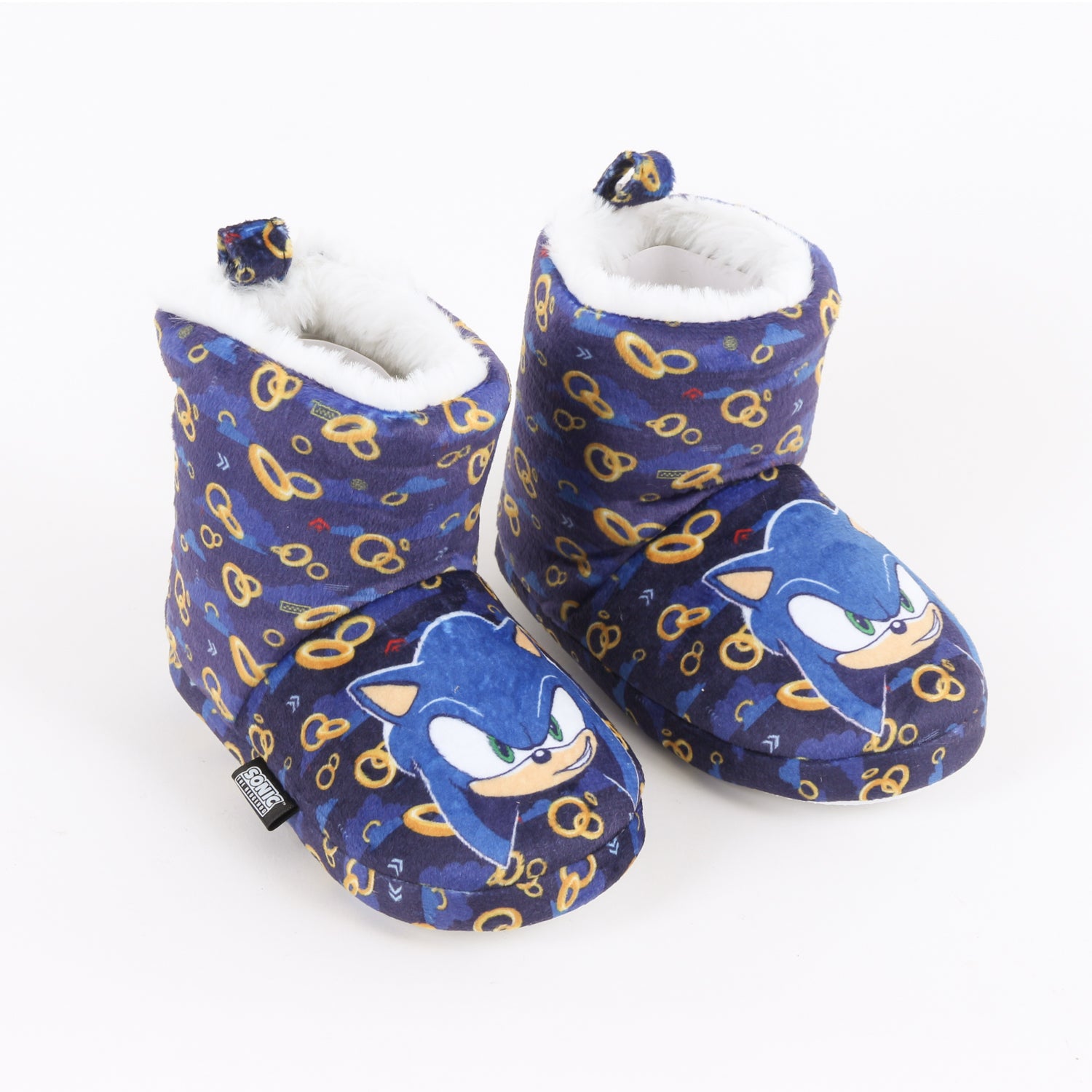Pantufla Bota Niño Invernal Full Print Rings Azul Sonic - Pantuflas Chile | The Brands Club cl