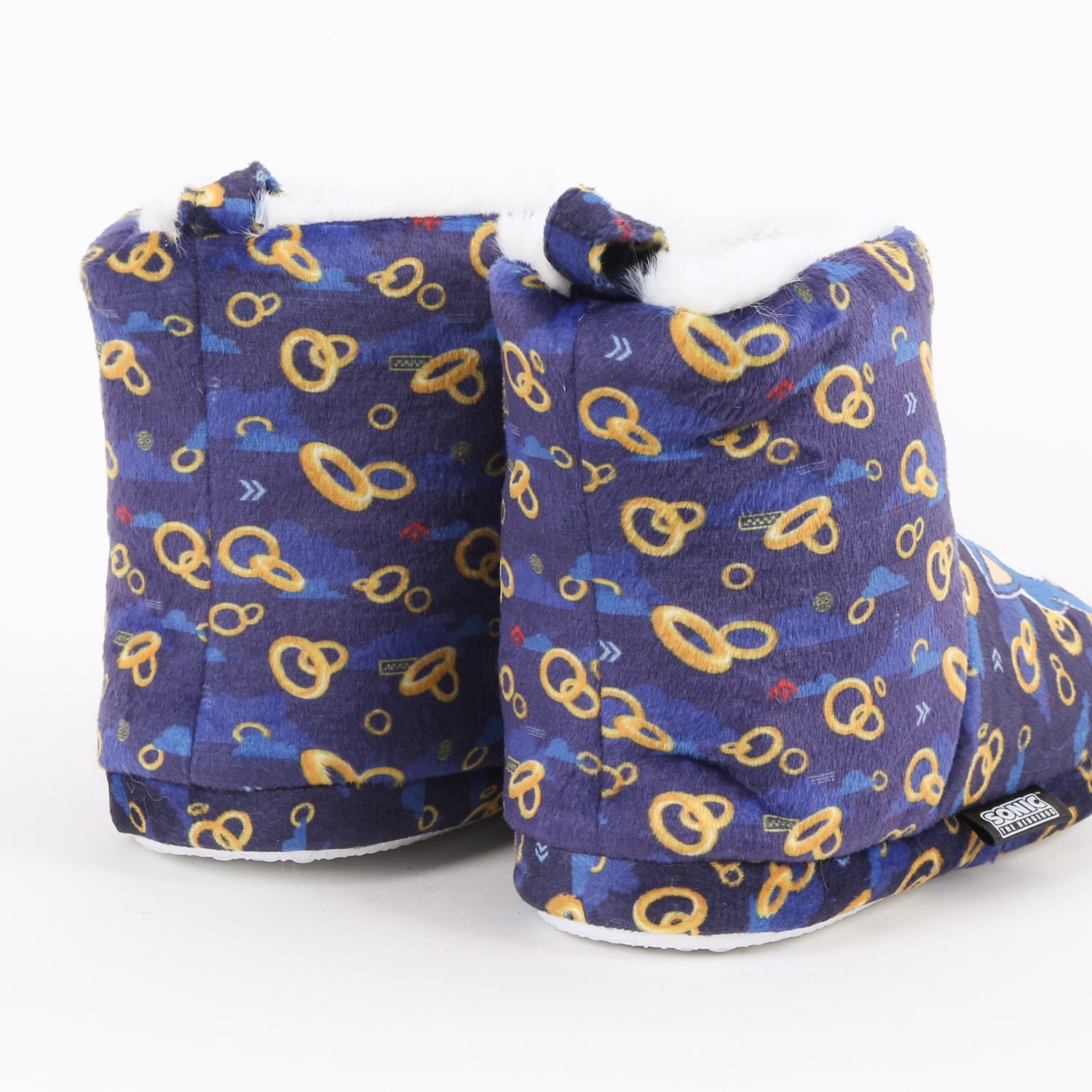 Pantufla Bota Niño Invernal Full Print Rings Azul Sonic - Pantuflas Chile | The Brands Club cl