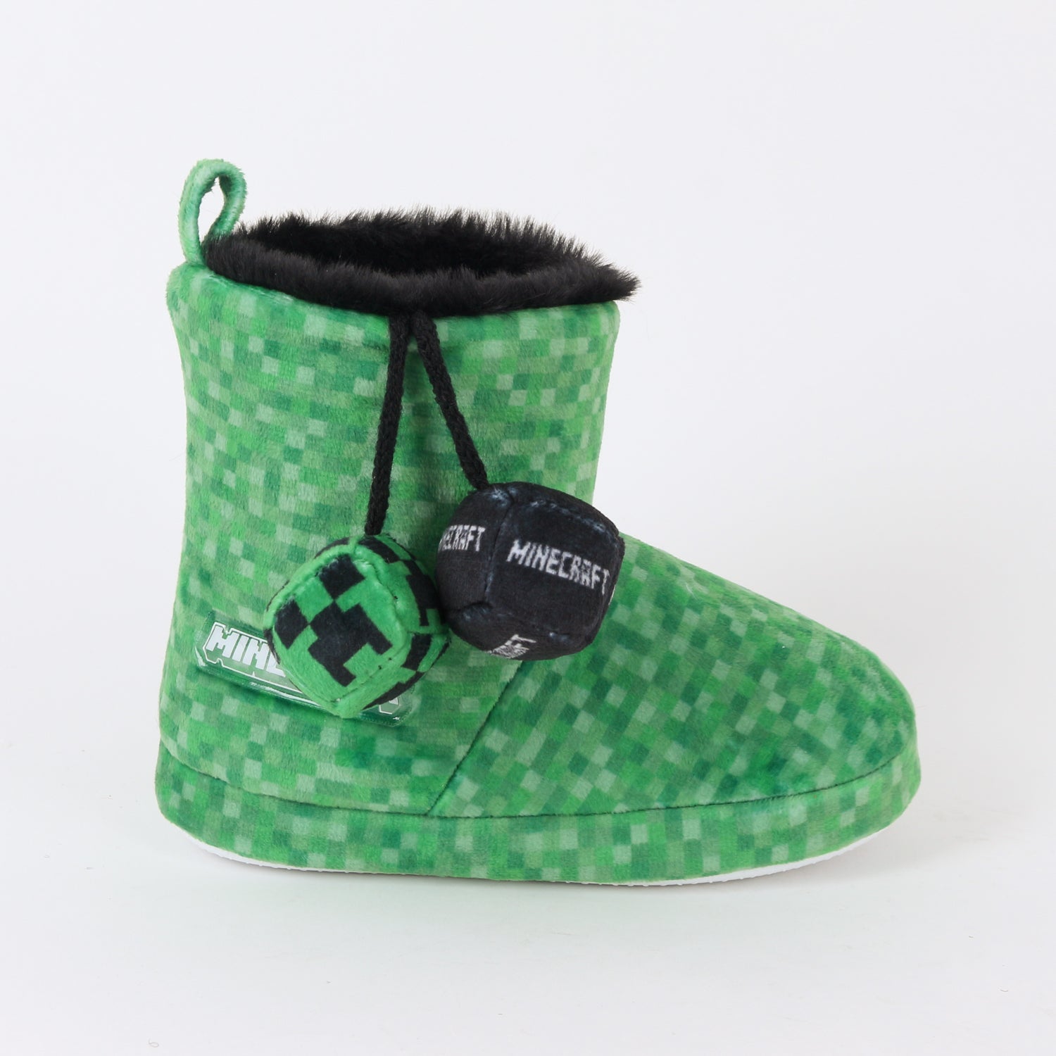 Pantufla Bota Niño Invernal Pompones Verde Minecraft - Pantuflas Chile | The Brands Club cl