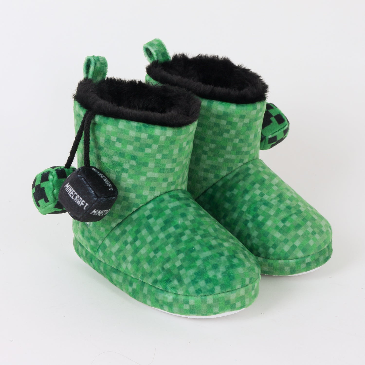 Pantufla Bota Niño Invernal Pompones Verde Minecraft - Pantuflas Chile | The Brands Club cl