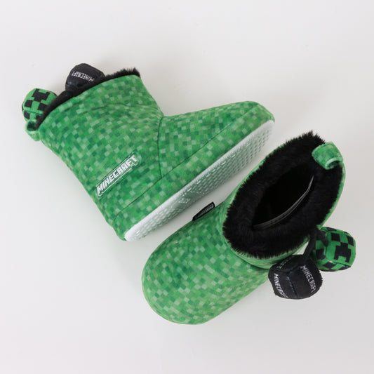 Pantufla Bota Niño Invernal Pompones Verde Minecraft - Pantuflas Chile | The Brands Club cl