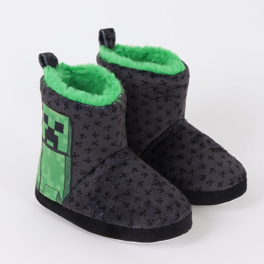 Pantufla Bota Niño Invernal Creepers Negro Minecraft - Pantuflas Chile | The Brands Club cl