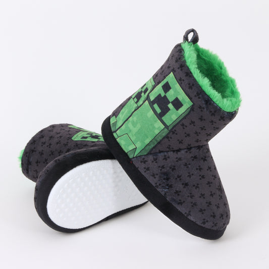 Pantufla Bota Niño Invernal Creepers Negro Minecraft - Pantuflas Chile | The Brands Club cl