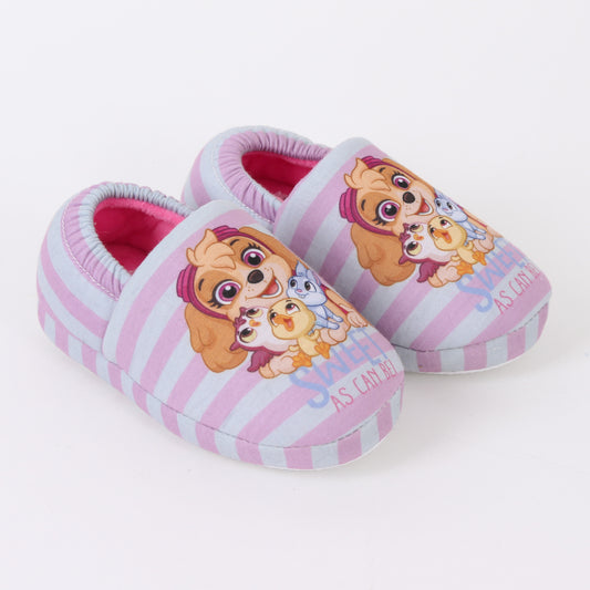 Pantufla Niña Rayas Skye & Friends Rosado Paw Patrol - Pantuflas Chile | The Brands Club cl