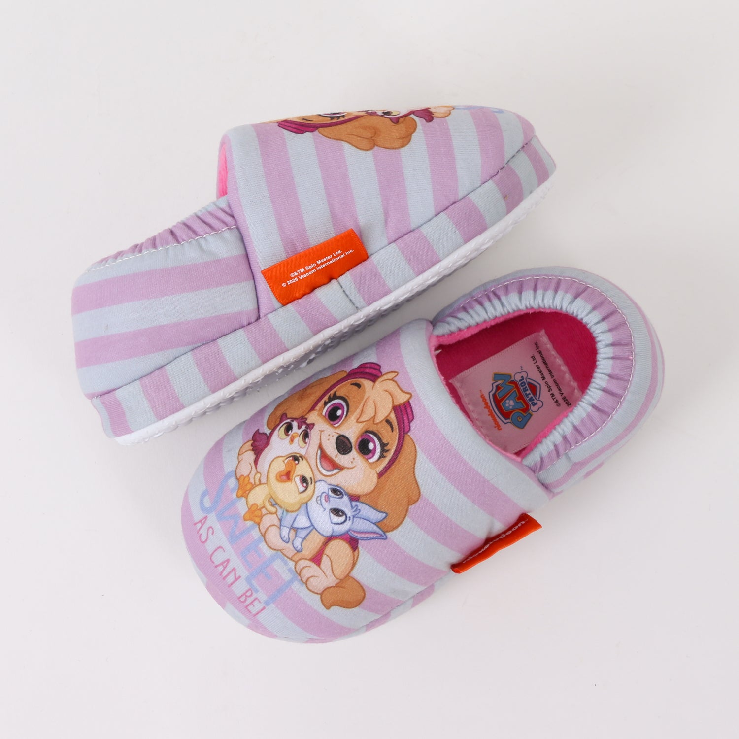Pantufla Niña Rayas Skye & Friends Rosado Paw Patrol - Pantuflas Chile | The Brands Club cl