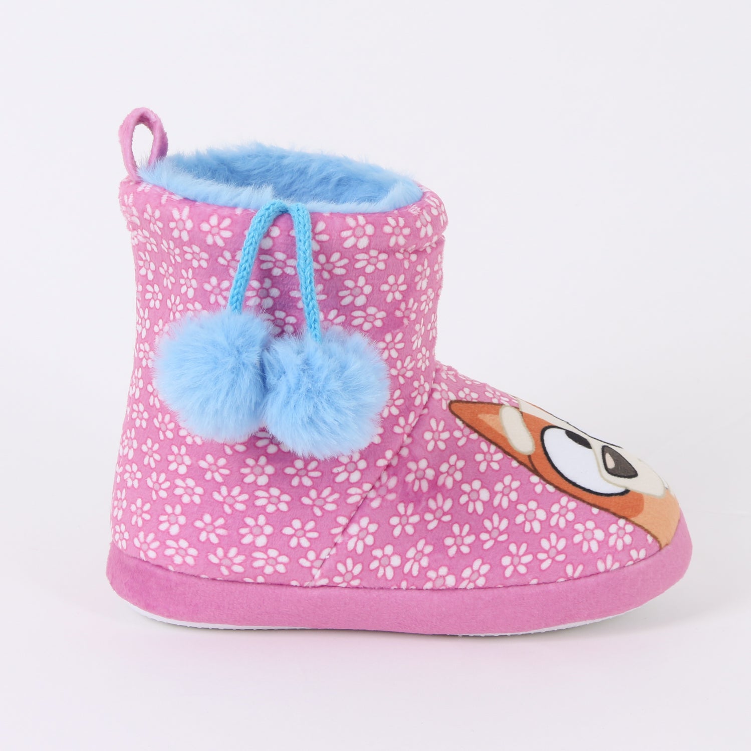 Pantufla Bota Niña Invernal Flores Rosado Bingo & Bluey - Pantuflas Chile | The Brands Club cl