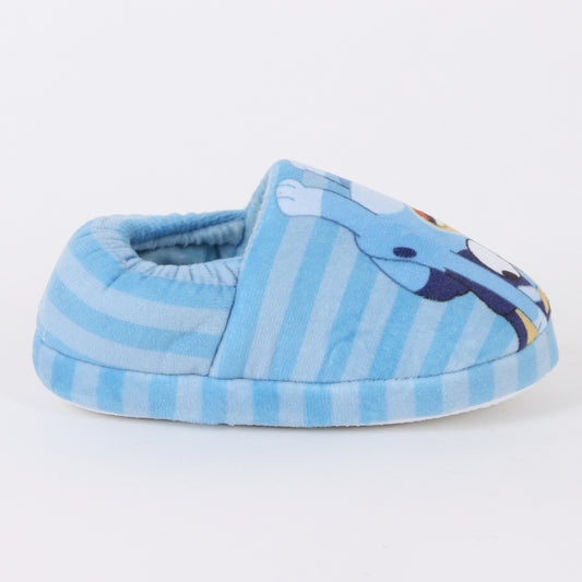 Pantufla Niño Rayas Saltando Celeste Bingo & Bluey - Pantuflas Chile | The Brands Club cl