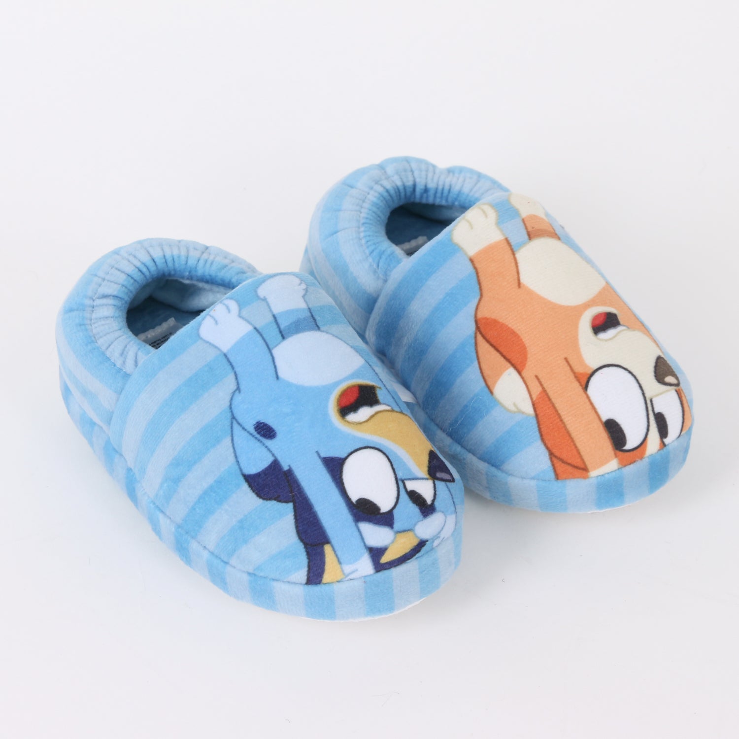 Pantufla Niño Rayas Saltando Celeste Bingo & Bluey - Pantuflas Chile | The Brands Club cl