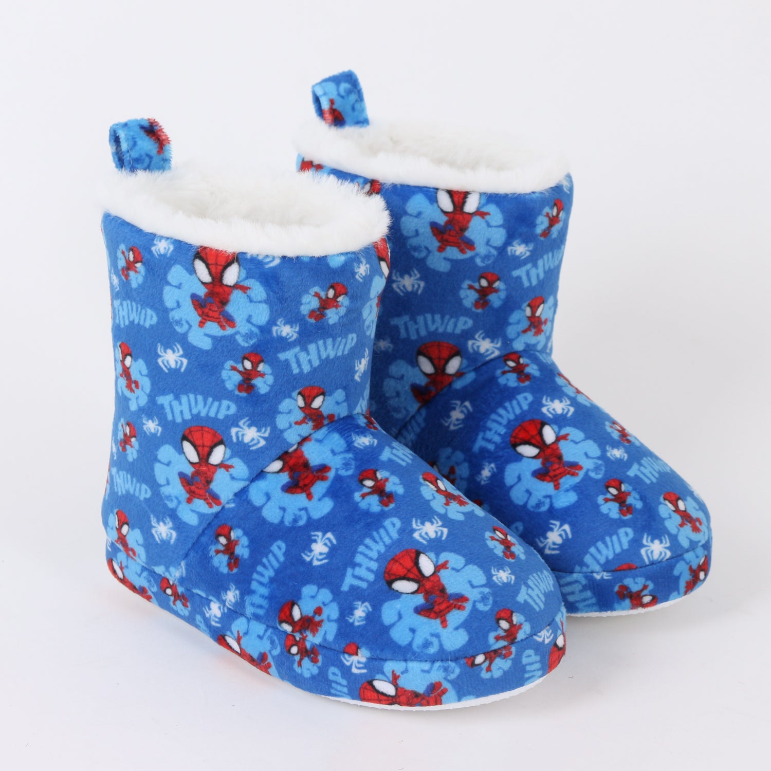 Pantufla Bota Niño Invernal Full Print Spidey Azul Marvel - Pantuflas Chile | The Brands Club cl