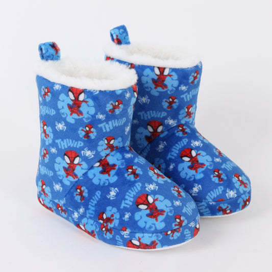 Pantufla Bota Niño Invernal Full Print Spidey Azul Marvel - Pantuflas Chile | The Brands Club cl