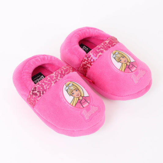 Pantufla Niña Lentejuelas Logo Rosado Barbie - Pantuflas Chile | The Brands Club cl