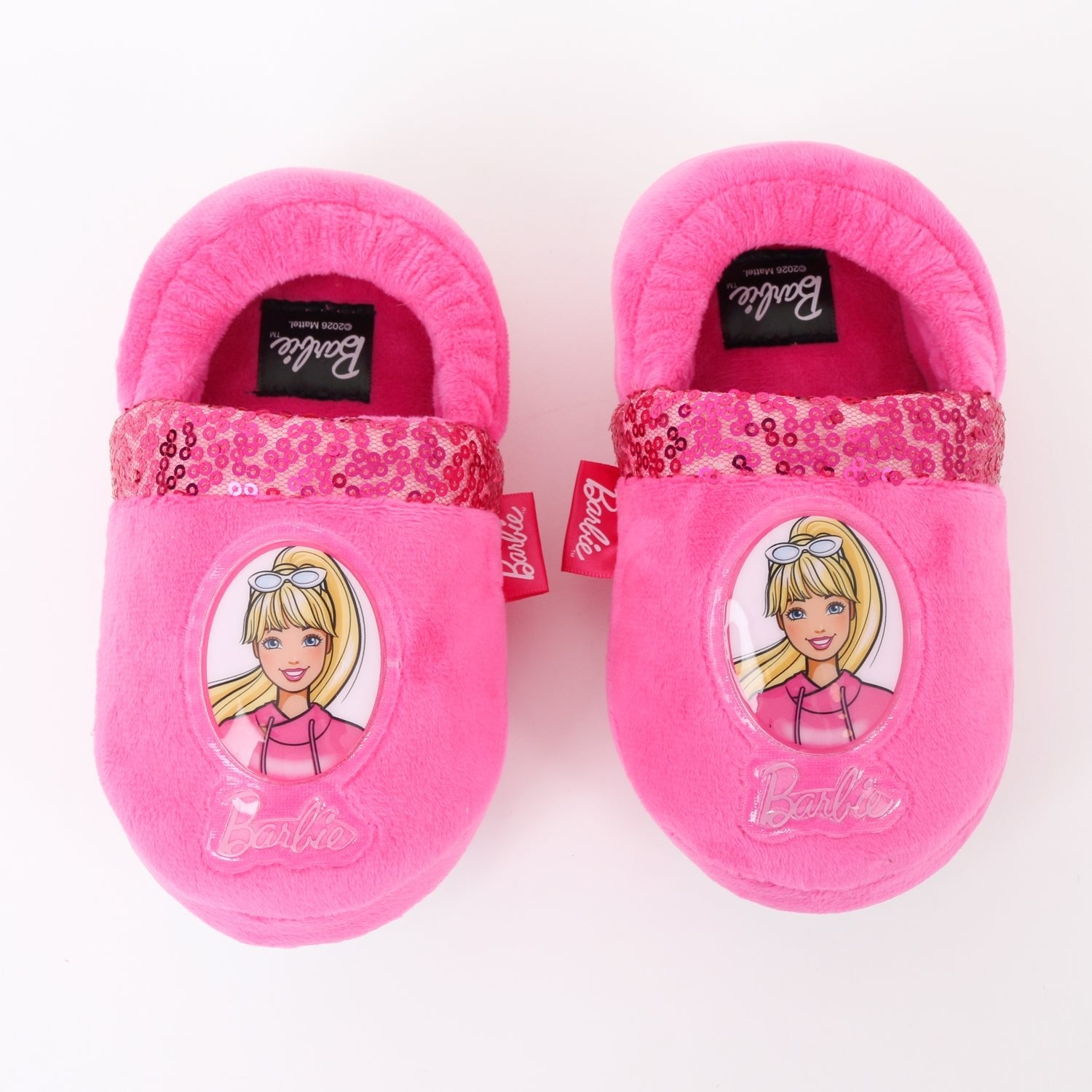 Pantufla Niña Lentejuelas Logo Rosado Barbie - Pantuflas Chile | The Brands Club cl