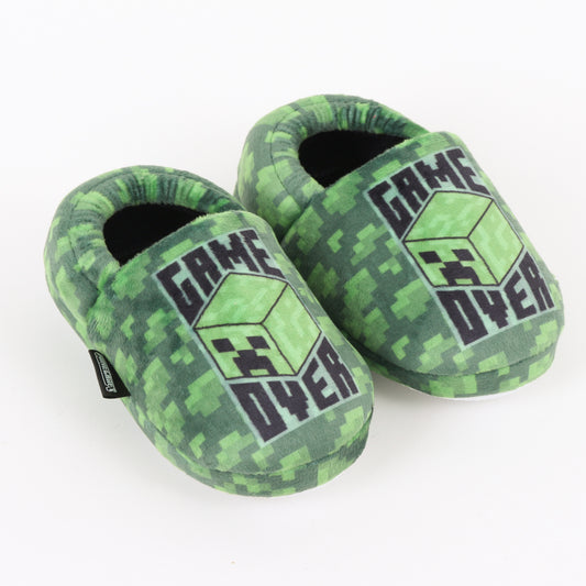 Pantufla Niño Full Print Game Over Verde Minecraft - Pantuflas Chile | The Brands Club cl